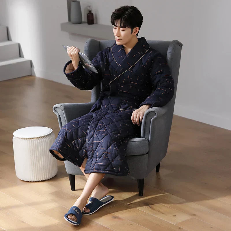 CozyLayer Robe - Luxurious 3-Layer Winter Bathrobe for Style and Comfort