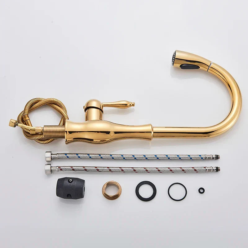 GlamFaucet Kitchen Faucet - Luxury Gold Kitchen Mixer Tap