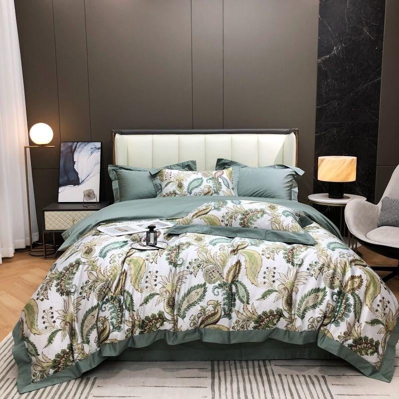 Verdant Paisley - Luxury Egyptian Cotton Duvet Cover Set