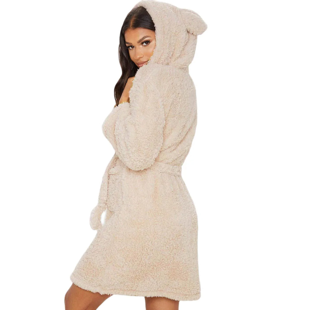 CozyChic PlushHood Robe - Playful Women's Robe