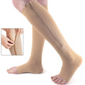 SupportEase - Compression Socks Whiteh Zipper for Comfort