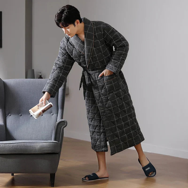 CozyLayer Robe - Luxurious 3-Layer Winter Bathrobe for Style and Comfort