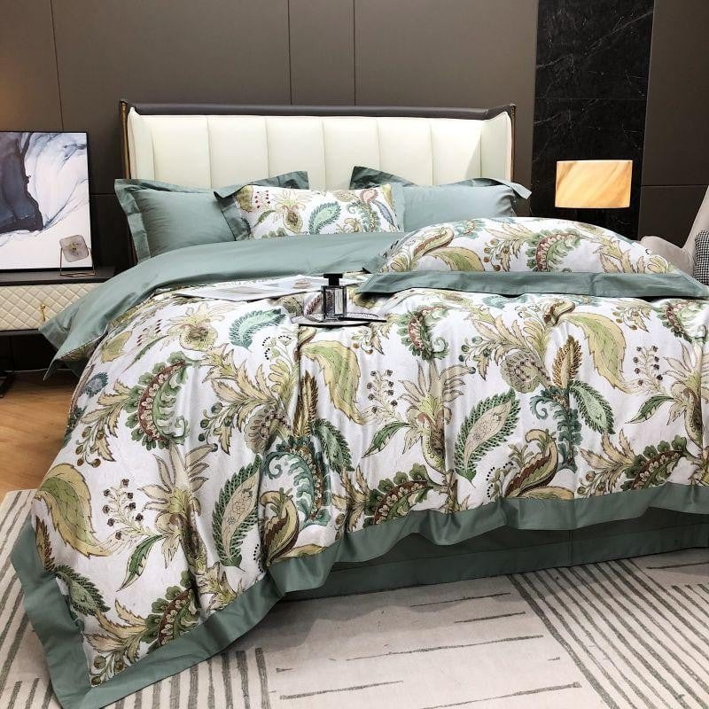 Verdant Paisley - Luxury Egyptian Cotton Duvet Cover Set