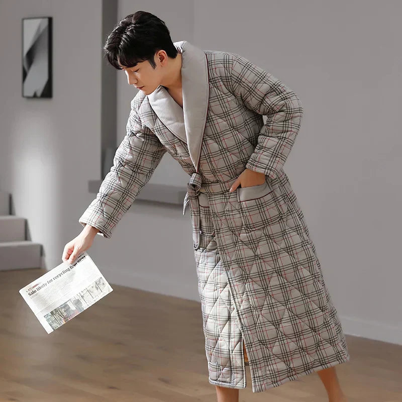 CozyLayer Robe - Luxurious 3-Layer Winter Bathrobe for Style and Comfort