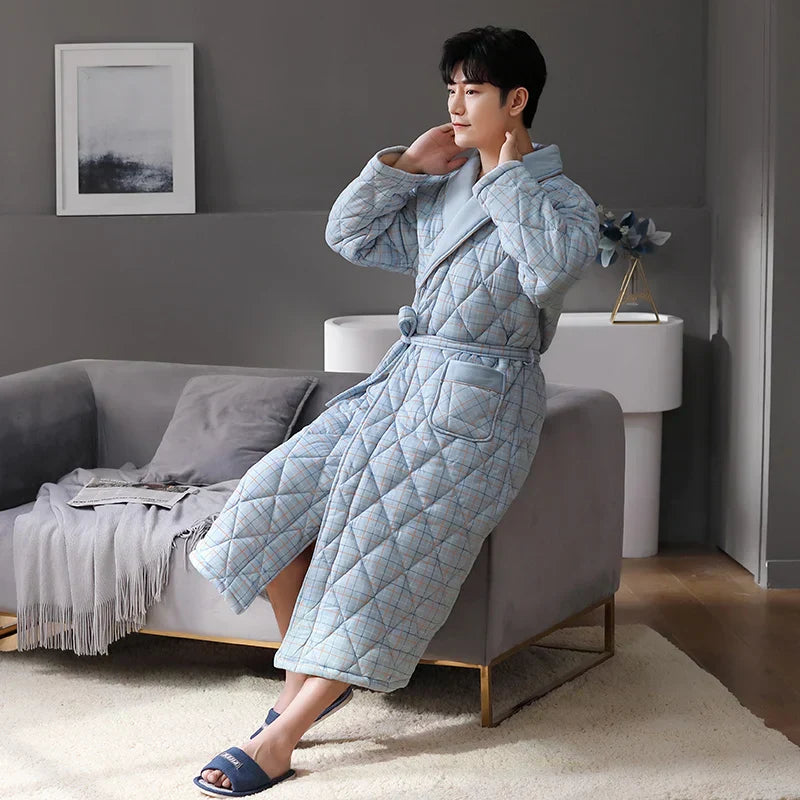CozyLayer Robe - Luxurious 3-Layer Winter Bathrobe for Style and Comfort
