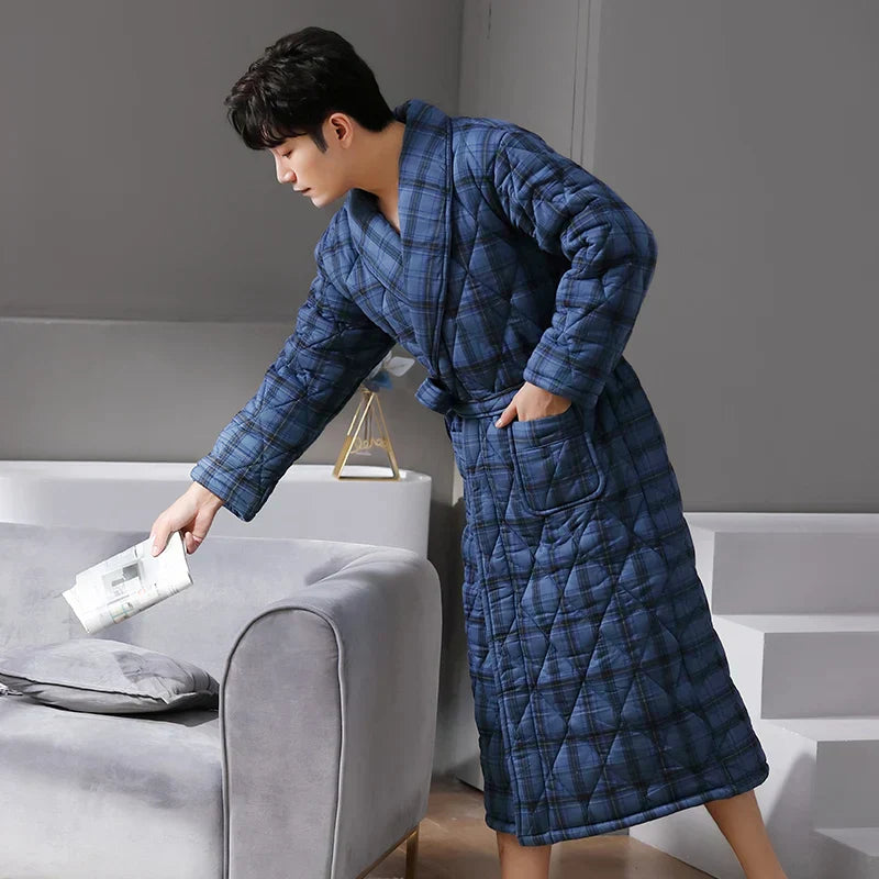 CozyLayer Robe - Luxurious 3-Layer Winter Bathrobe for Style and Comfort