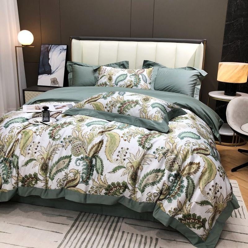 Verdant Paisley - Luxury Egyptian Cotton Duvet Cover Set