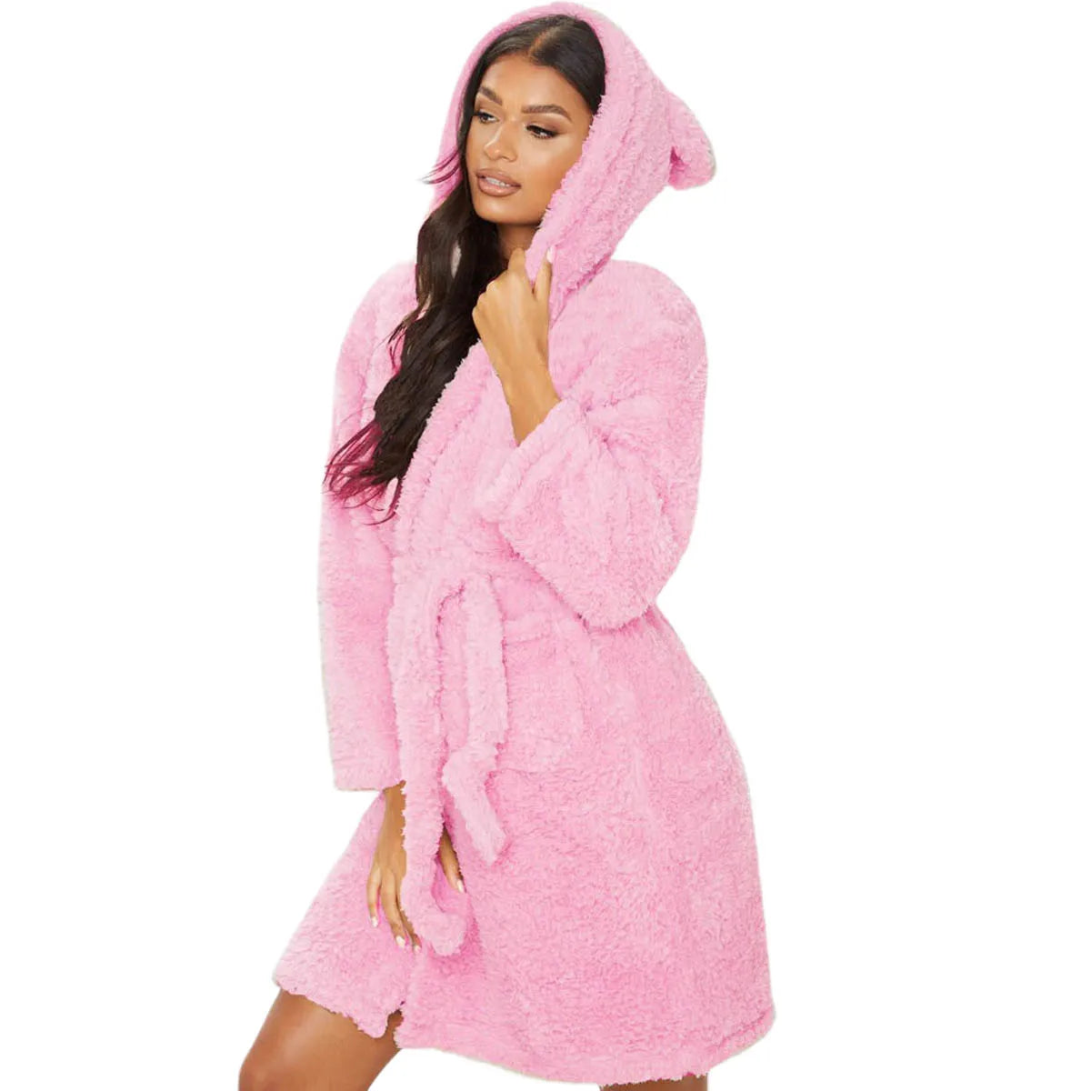 CozyChic PlushHood Robe - Playful Women's Robe