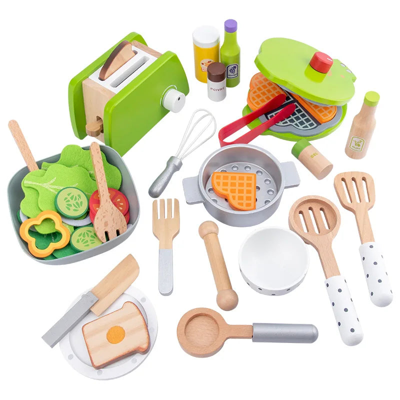 WoodPlay Set – Realistic Wooden Kitchen Toys