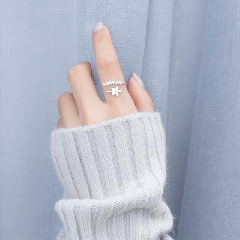 Elegant Adjustable Silver Ring with Enchanting Enamel Wildflowers - Amaril