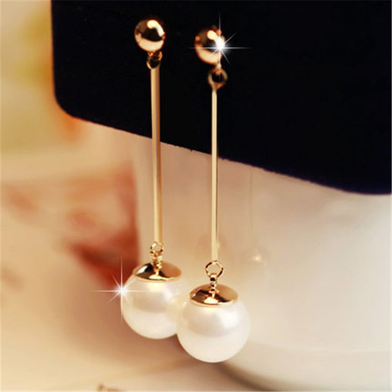 Elegant Luxury Pearl Drop Earrings - The Selena Design
