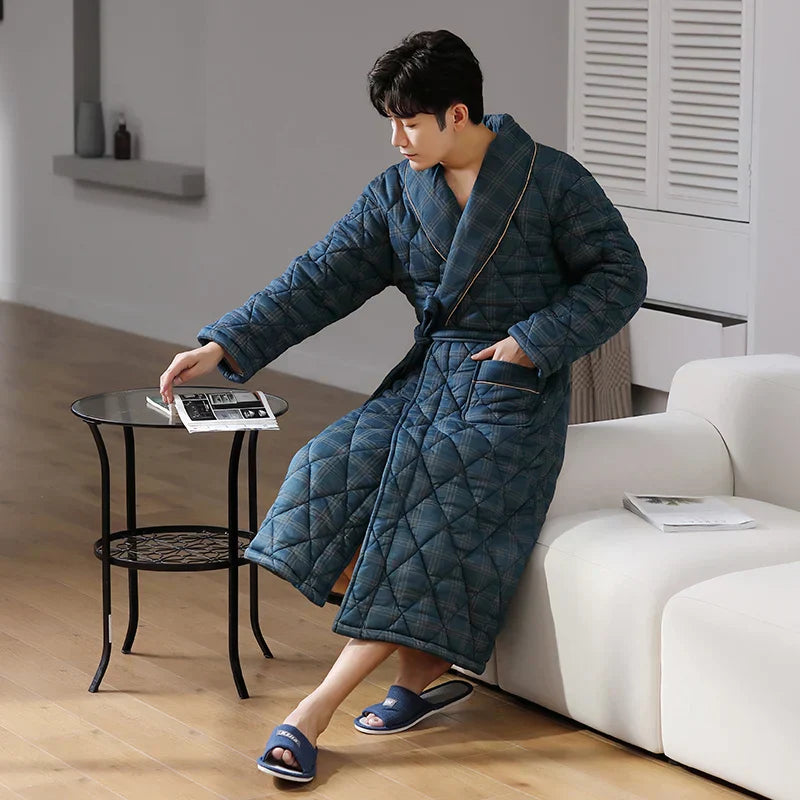 CozyLayer Robe - Luxurious 3-Layer Winter Bathrobe for Style and Comfort