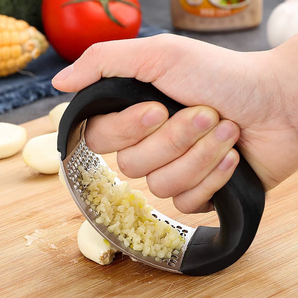 Stainless Steel Curves Garlic Press