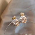 Tropical Pineapple Pearl Earrings - Leilani's Radiant Style