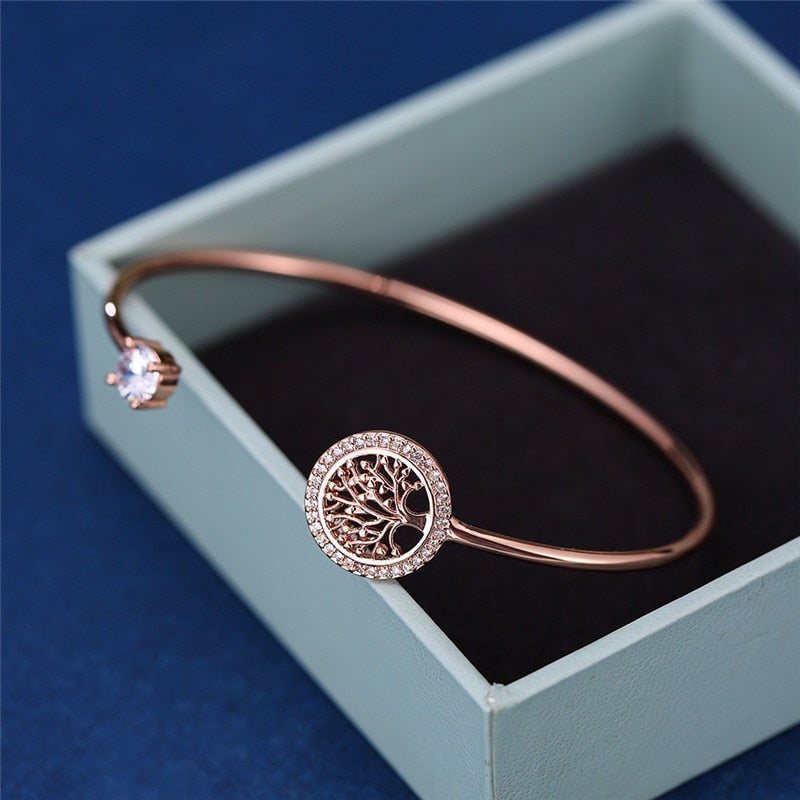 Stylish Adjustable Tree of Life Bracelet - Elowen