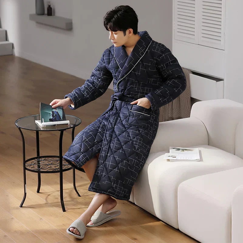 CozyLayer Robe - Luxurious 3-Layer Winter Bathrobe for Style and Comfort