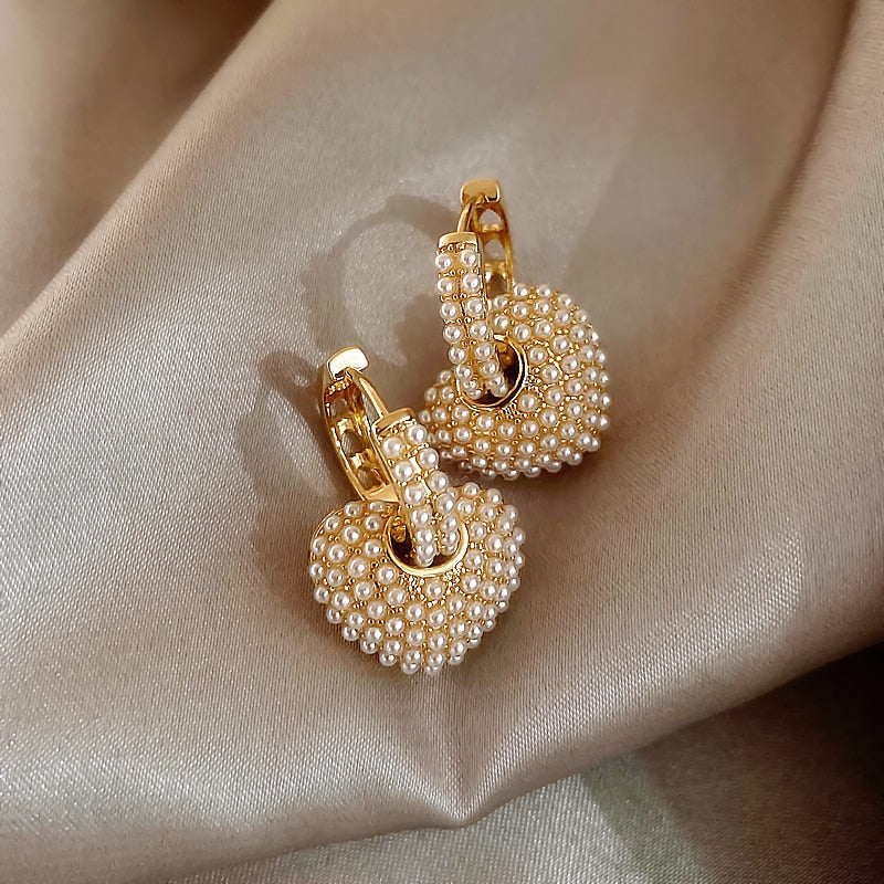 Elegant Gold Pearl Earrings for Women - Anne