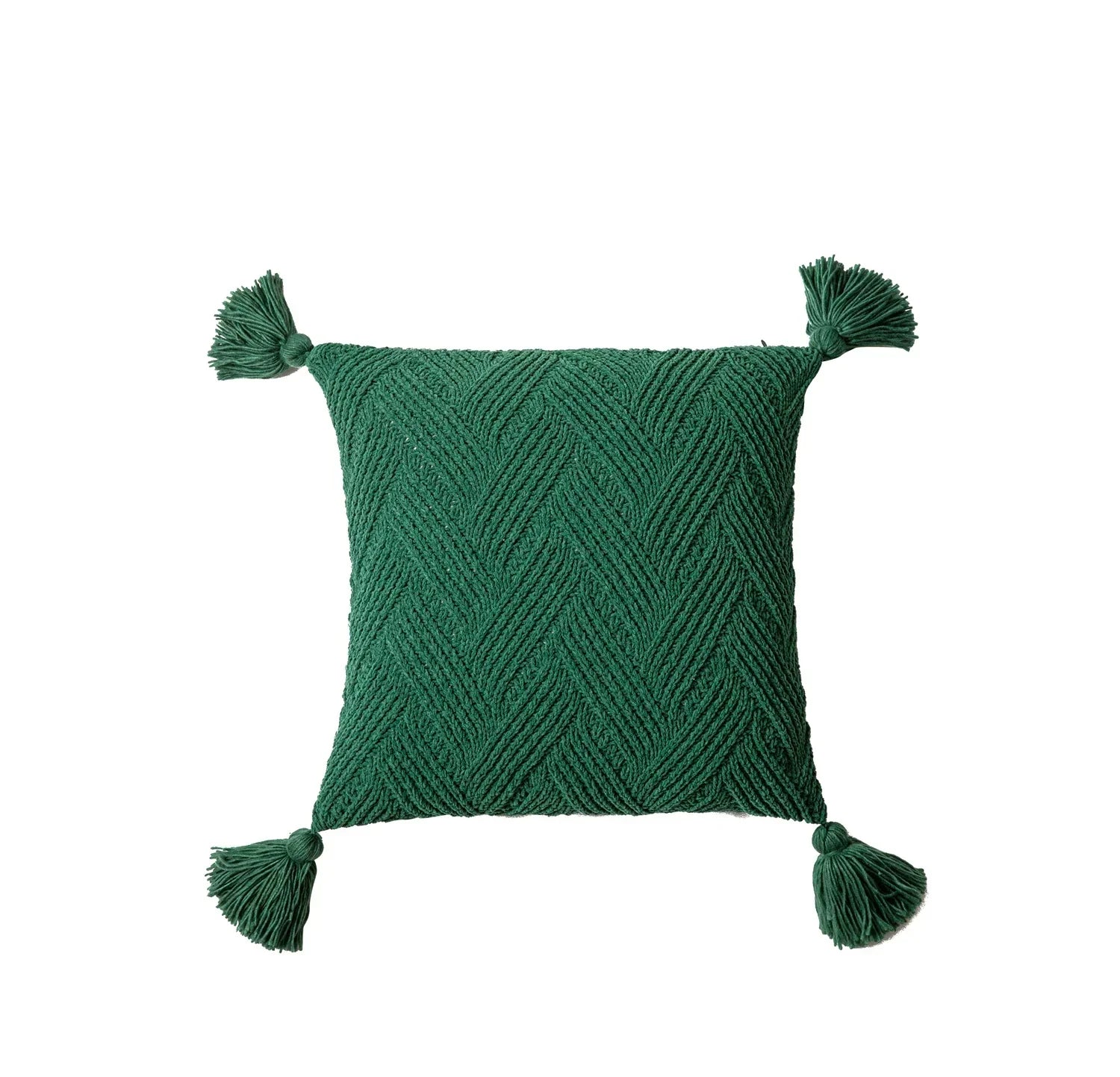 Chic Chenille Cushion Cover with Nordic Pom-Poms - Luxury Comfort