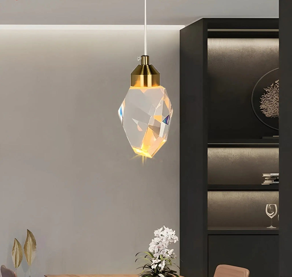Luxurious Crystal Pendant Light with LED Lighting - CrystalElegance