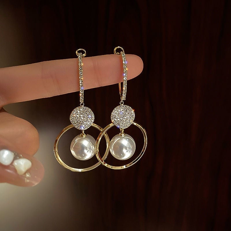 Refined Luxury Earrings with Elegant Pearls and Sparkling Zirconia - Amelise