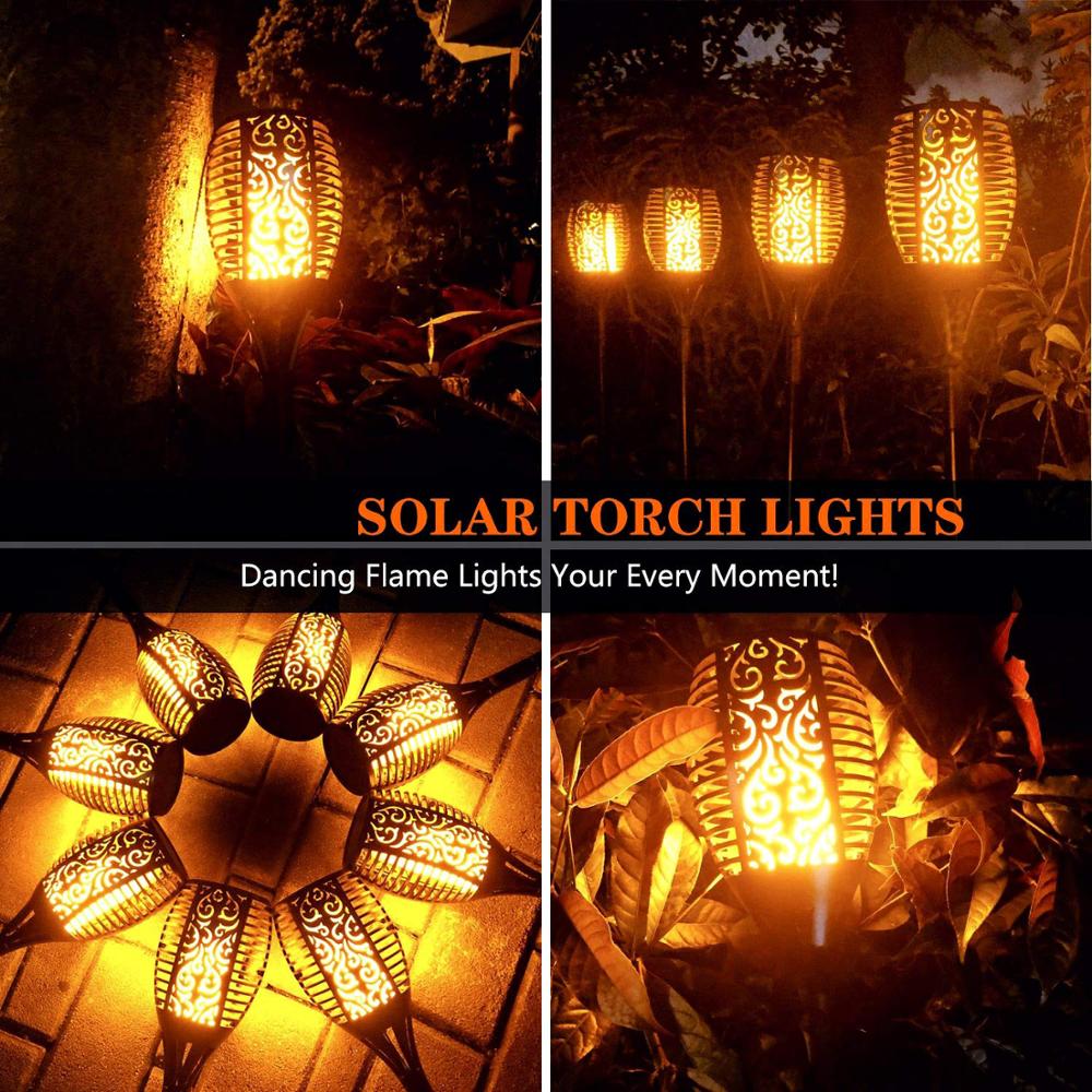 LED Solar Garden Torches Deluxe 96 LED (4 Pieces)