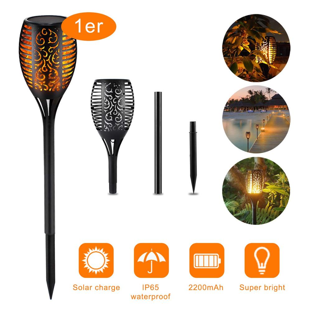 LED Solar Garden Torches Deluxe 96 LED (4 Pieces)