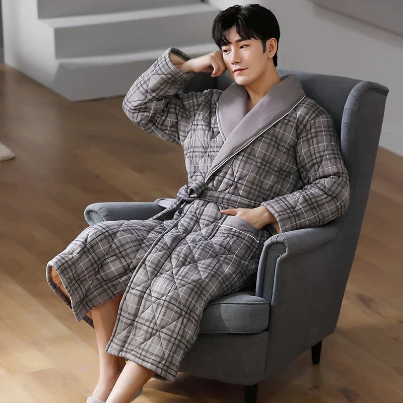 CozyLayer Robe - Luxurious 3-Layer Winter Bathrobe for Style and Comfort