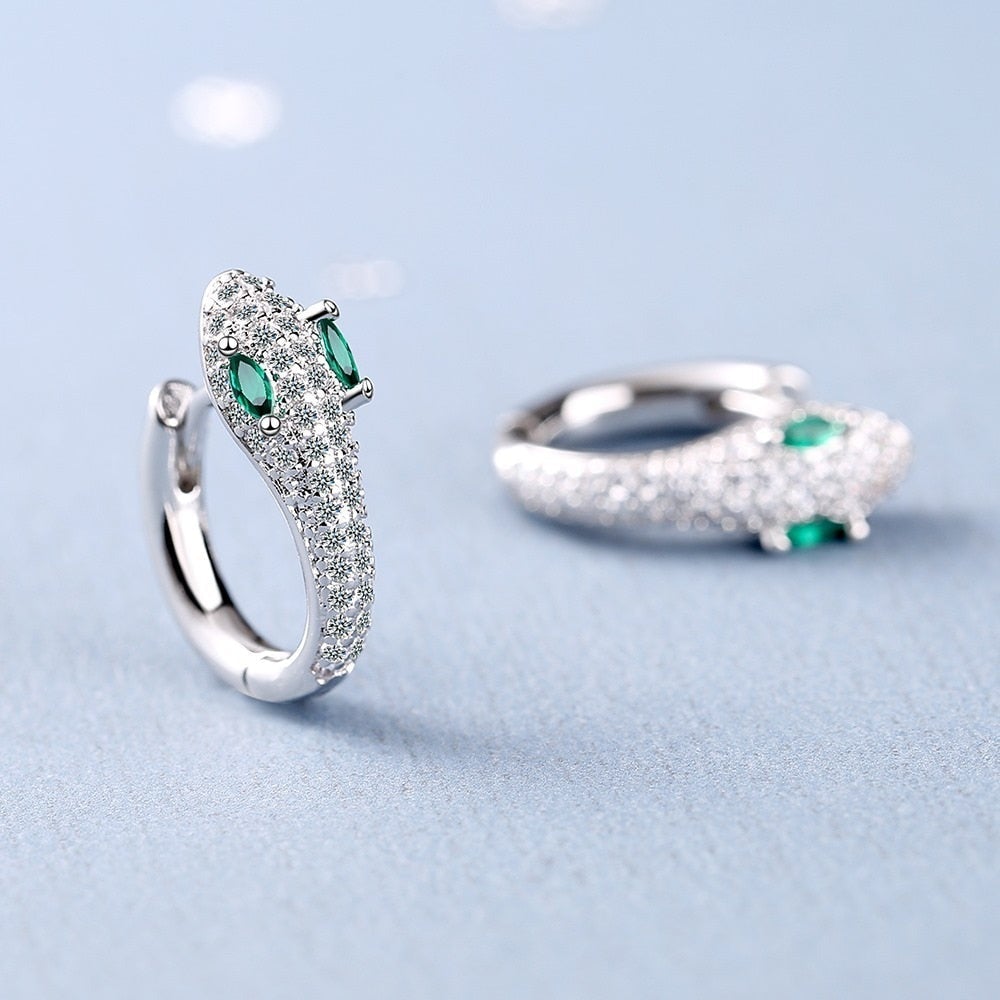 Elegante Slangenoorbellen van 925 Sterling Zilver - Leila Collection