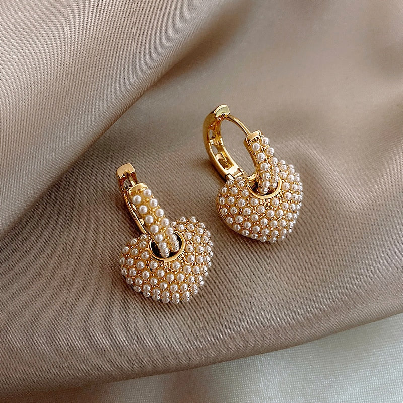 Elegant Gold Pearl Earrings for Women - Anne
