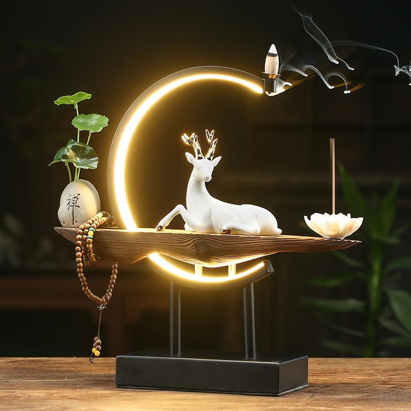 SereneStag - Elegant White Deer Incense Burner