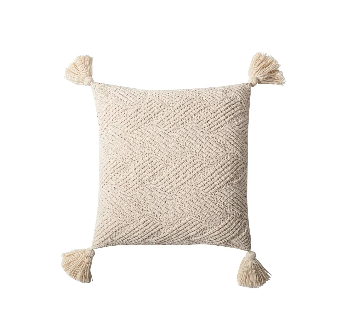 Chic Chenille Cushion Cover with Nordic Pom-Poms - Luxury Comfort