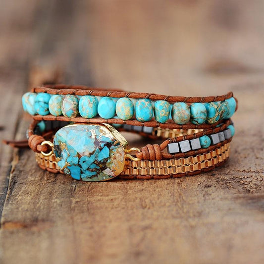 Elara Bracelet - Calming Turquoise Energy Wrap