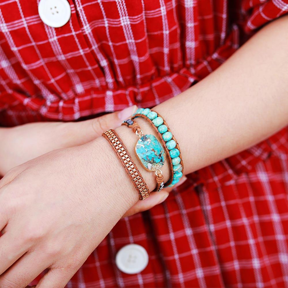 Elara Bracelet - Calming Turquoise Energy Wrap