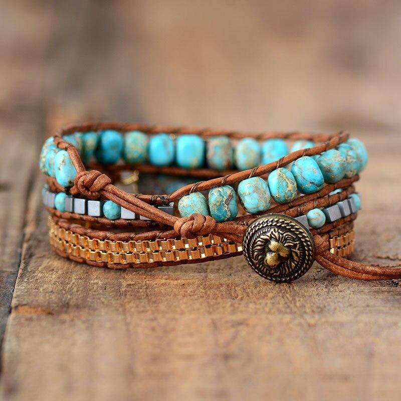 Elara Bracelet - Calming Turquoise Energy Wrap