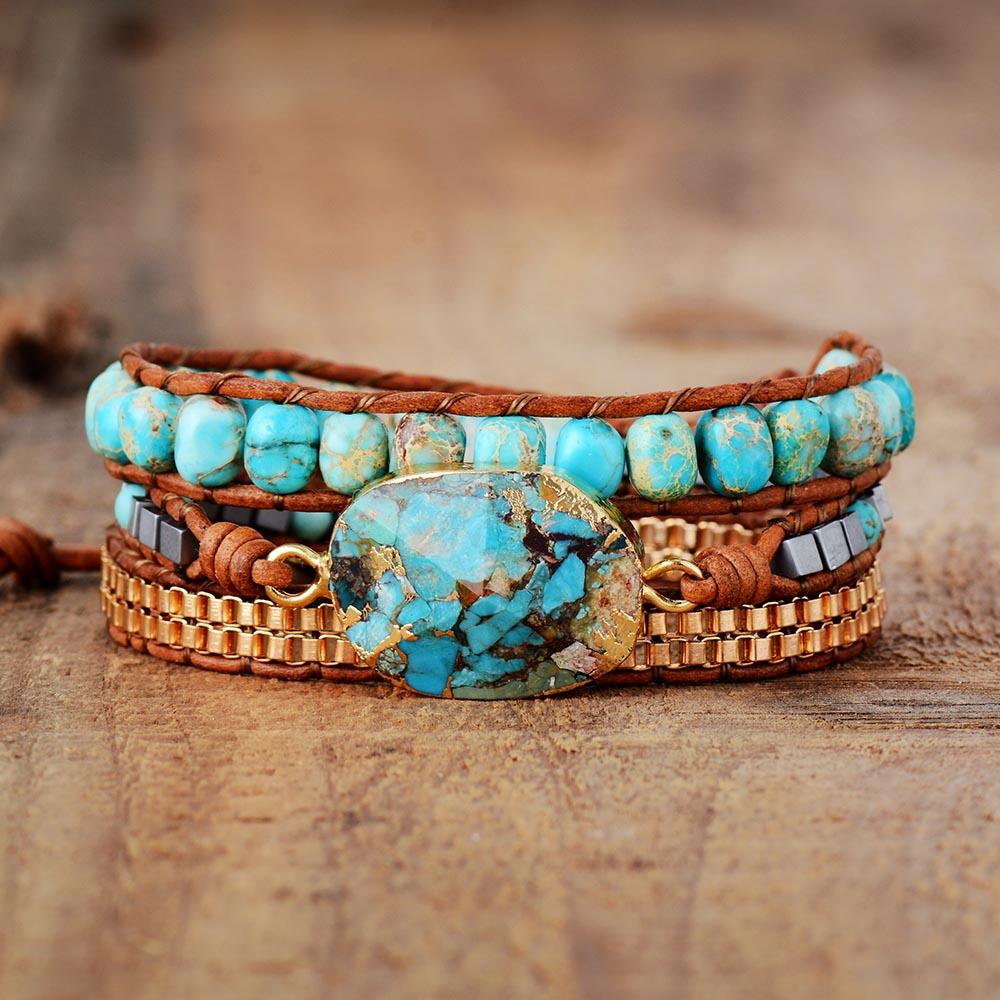Elara Bracelet - Calming Turquoise Energy Wrap