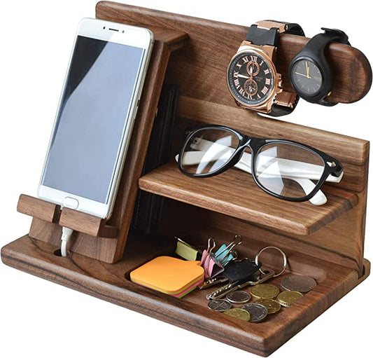 WoodDock – Stylish Wooden Organizer for Devices