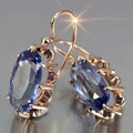 Sizzling Lina Earrings with Oval Zirconia and Gold Plating