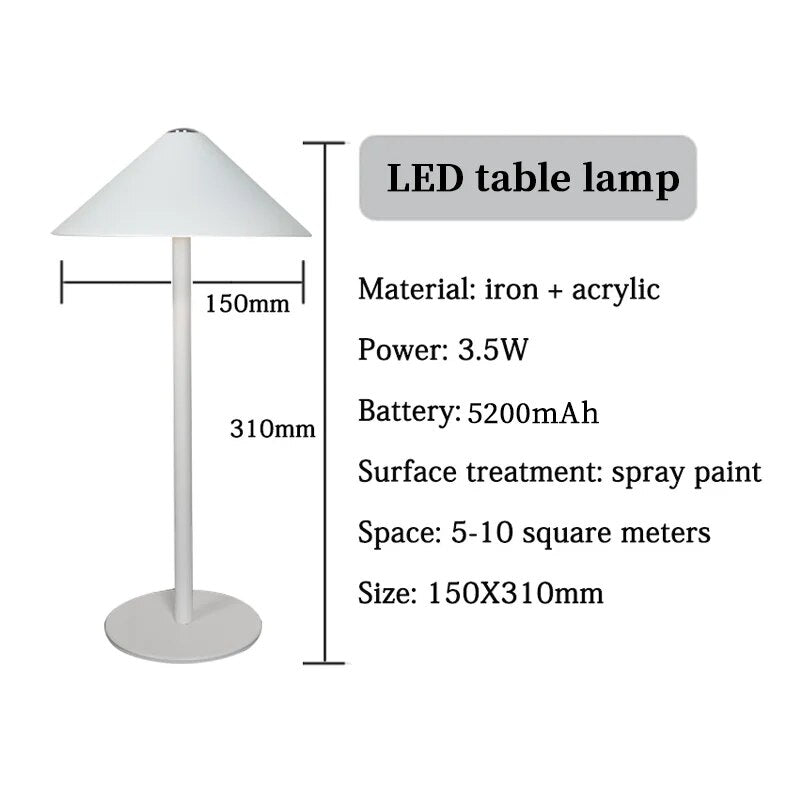 Elegant Cordless Desk Lamp with Adjustable Lighting and Luxurious Design