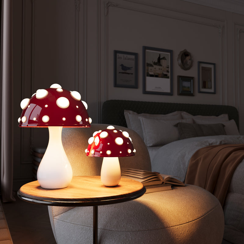 Mushroom Aura Lamp - Cordless Ambient Lighting with Adjustable LED
