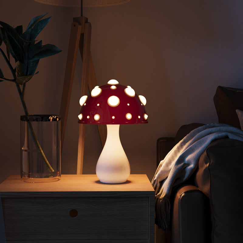 Mushroom Aura Lamp - Cordless Ambient Lighting with Adjustable LED
