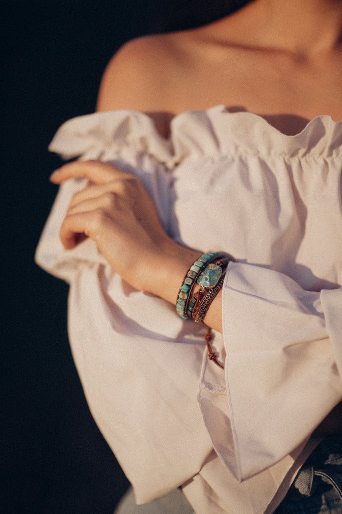 Elara Bracelet - Calming Turquoise Energy Wrap