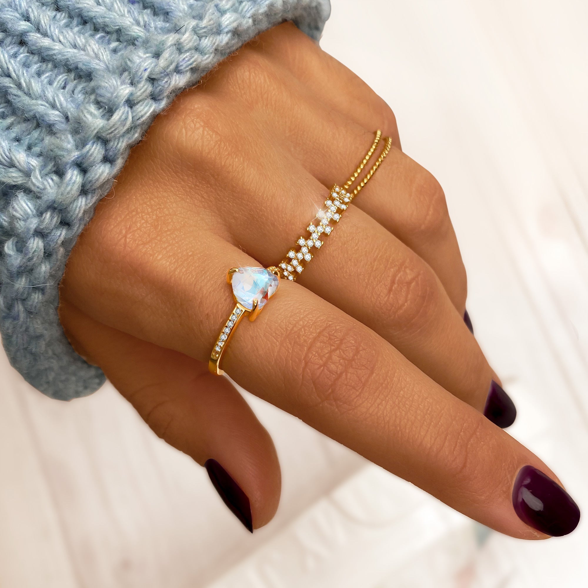 Lina Braided Double Ring - Elegance in Double-Layered Design