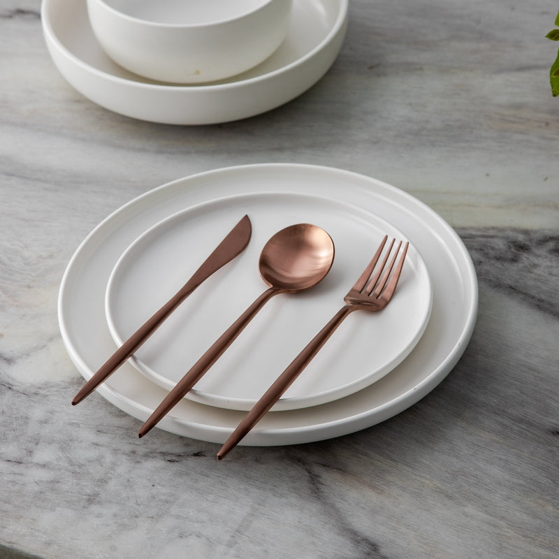 Minimalist Luxury Cutlery Set – 20-Piece, Titanium & Stainless Steel