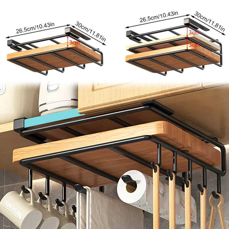 Stijlvolle Keuken Hang Organizer - Eenvoudige Installatie Zonder Boren