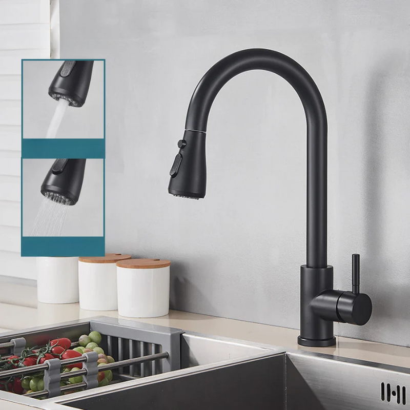 BlackStream Faucet – Modern Pull-Out Kitchen Faucet Black