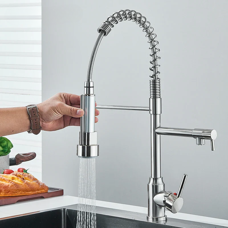 NickelFlex Faucet – Modern 360° Kitchen Mixer Tap