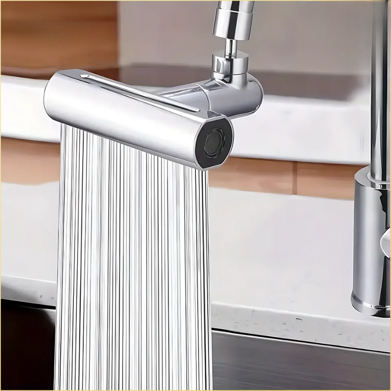 RainFlow Kitchen Faucet - Chrome Basin Mixer with 4 Water Settings