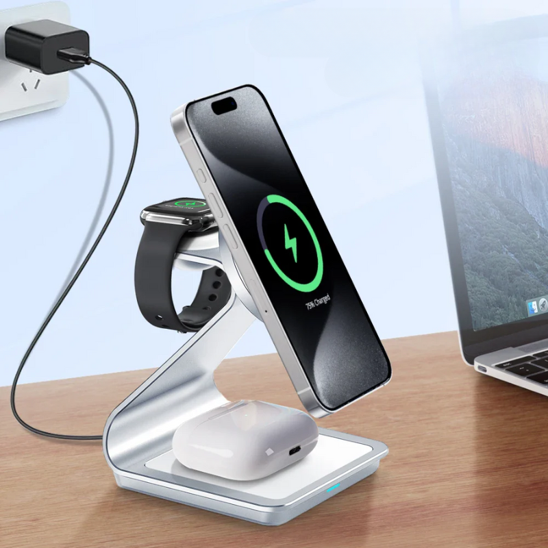 ChargeMaster 3-in-1 Wireless Charger - Fast & Stylish