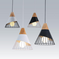 Modern Industrial Pendant Lamp in Scandinavian Style – Wood & Metal