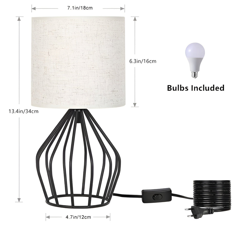 Elegant Table Lamp with Linen Shade and Metal Base – Perfect Lighting